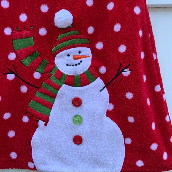 Bonnie Jean Christmas Jumper | Snowman | Red Polka Dot Fleece Dress | Size 3T - Picture 2 of 7